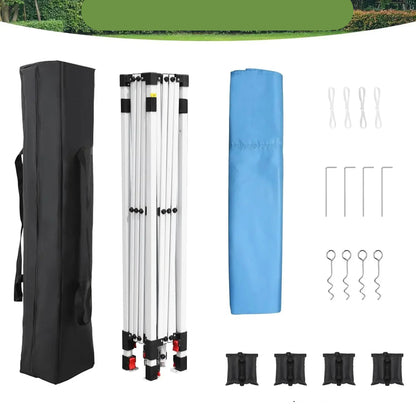 Tuinpaviljoen - Partytent - Partytenten - Paviljoen - Easy up Partytent - 3x3m - Waterdicht - Pop-up Tent - Opvouwbare - Inclusief 4 Gewichtszandzakken en Draagtas - Blauw