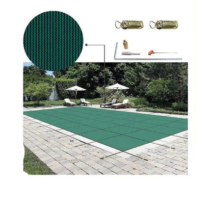 Zwembadafdekking - Zwembad Afdekzeil - Inground Zwembadden Veiligheidsafdekking -  20x40ft – Mesh & Solide Winterbescherming - Rechthoekige - Groen