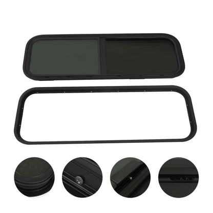 Camperraam - Caravan - 1000X400mm - Windows Gehard glas - Raam openend naar buiten - Voor campers en caravans - Caravan Zijraam - Getint Schuifraam - Insectenbescherming