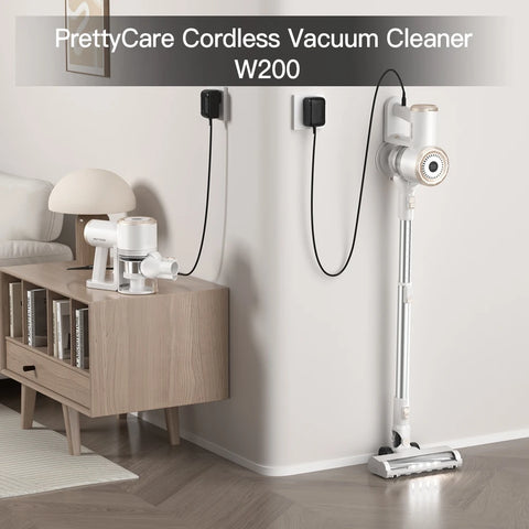 PrettyCare - Steelstofzuiger - Snoerloze stofzuiger - 29KPA - 1,2L capaciteit - Zakloos - HEPA - 180W - Wit