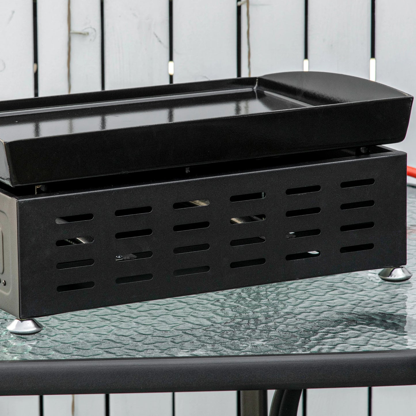 Gasplaat – Gasbarbecue – Kookplaat – Buitenkoken – Draagbaar – Antiaanbaklaag – 2 x 3 kW Branders