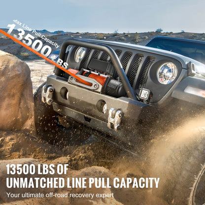 Elektrische Lier - Takel - Winch - Touwtakel - Hoge Trekkracht – Synthetisch Touw – Draadloze & Bedrade Bediening – Waterdicht – Afstandbediening - Geschikt voor Off-Road, SUV & Towing - Zwart - QUORE