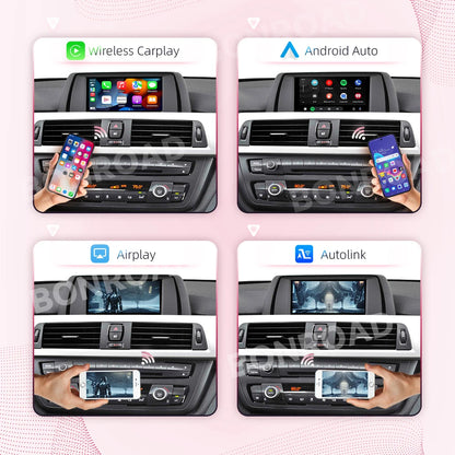 CarPlay Interface BMW NBT EVO – Draadloze CarPlay – Android Auto Adapter – Smartphone Integratie – Plug & Play Installatie – Geschikt Voor BMW Serie 1 t/m 7 – Behoud Originele Look - QUORE