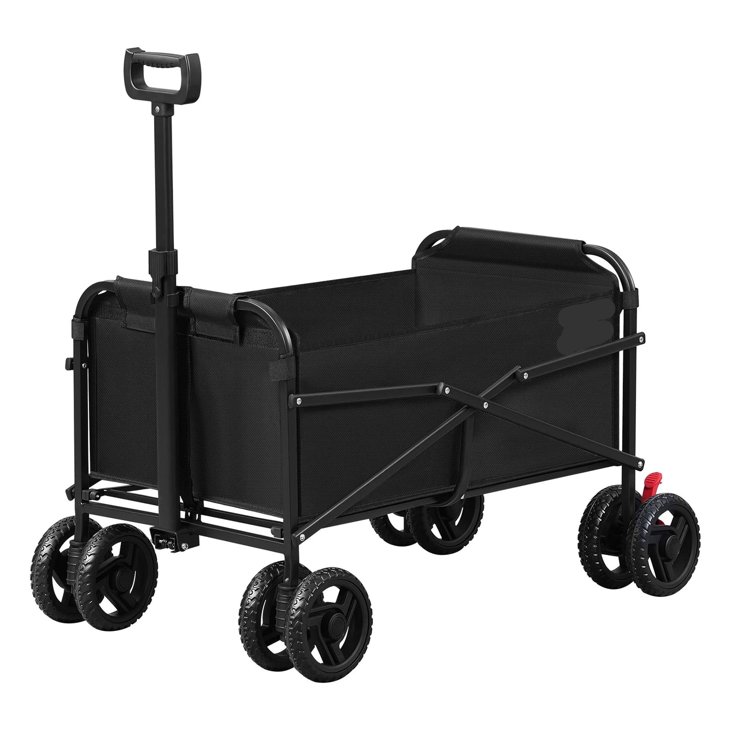 Bolderkar - Handkar - Bolderkar Opvouwbaar - Bolderwagen - met Dubbele Wielen en Remmen - Transportwagentje - Bolderkarren - voor Tuin, Strand, Camping of Picknick - Zwart