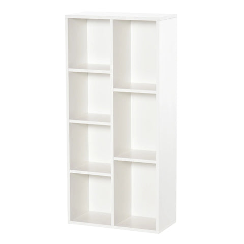 Boekenkasten - Boekenplank - Wandplank - Boekenplank - Opbergrek Organizer - 50x24x106 cm - 7 vakken - voor Slaapkamer en Kantoor - Wit