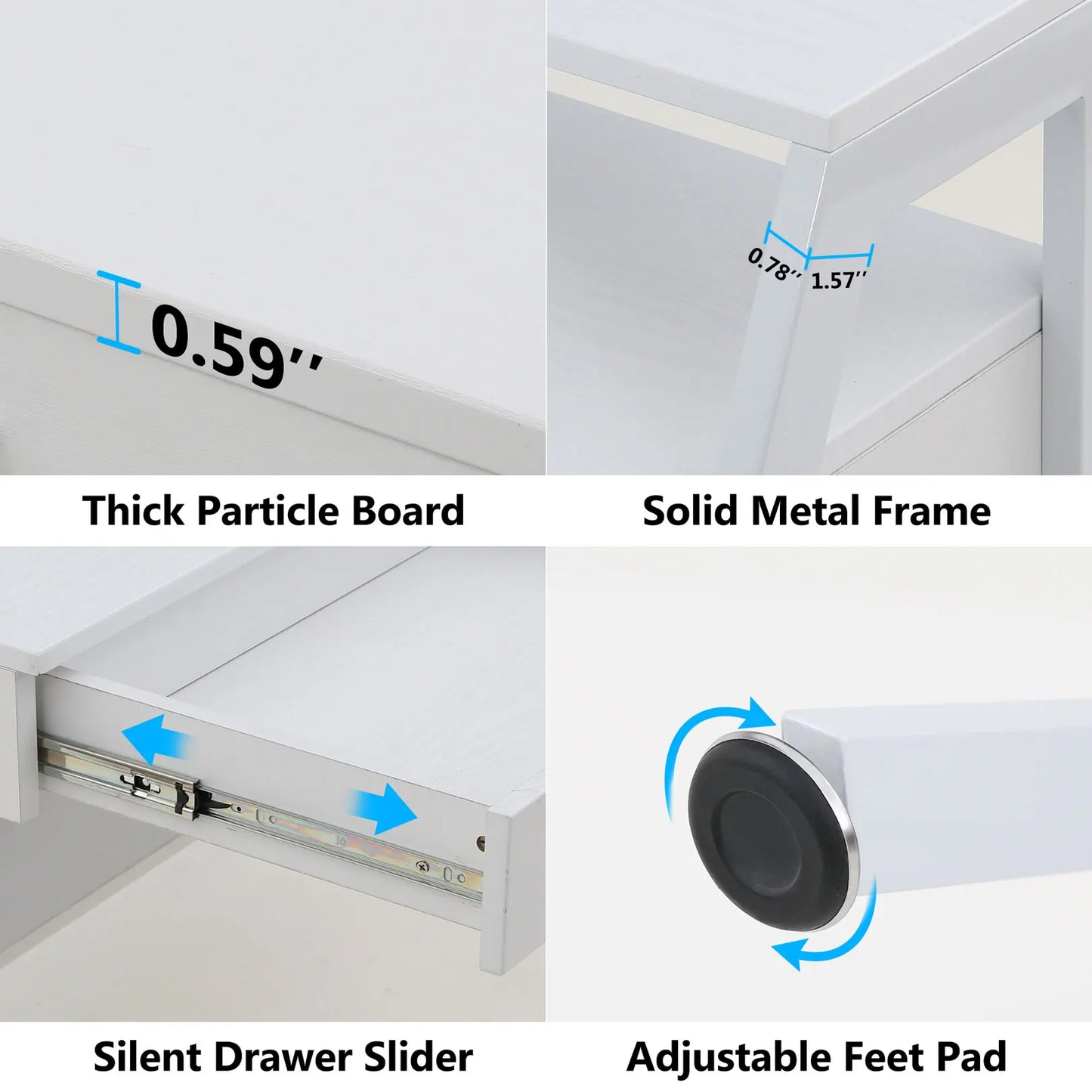 Bureau – Werktafel – Computerbureau – Schrijftafel – Compact Ontwerp – Metalen Frame – Ergonomische Monitorverhoger