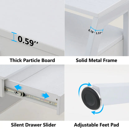 Bureau – Werktafel – Computerbureau – Schrijftafel – Compact Ontwerp – Metalen Frame – Ergonomische Monitorverhoger