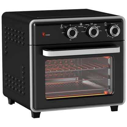Mini Oven with Air circulation 20L Mini oven, 90°C-230°C hot air skillet, 5 modes, French fry basket, 1400W, metal