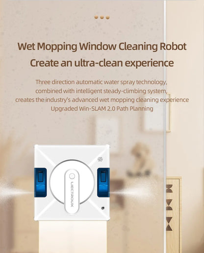 Robot Ramenreiniger – Ramenrobot – Glasreiniger – Automatische Ramenwisser – 3000Pa Zuigkracht – Dubbel Waterreservoir