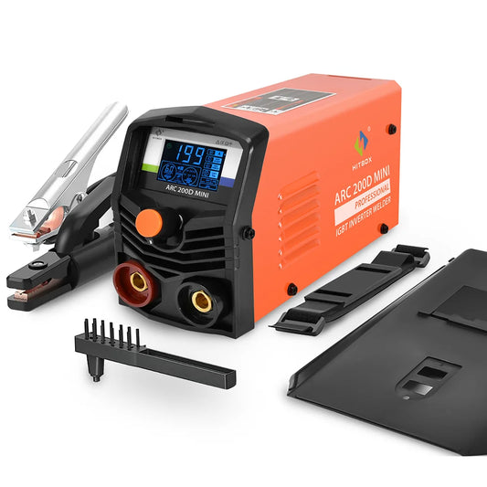 Hitbox - Lasapparaat - Elektrische Lasser - 2 in 1 ARC MMA Lasapparaat - MINI IGBT Omvormer - LED Digitale Display - Protable Thuis Lasser - 220V 10-200A - Oranje - QUORE