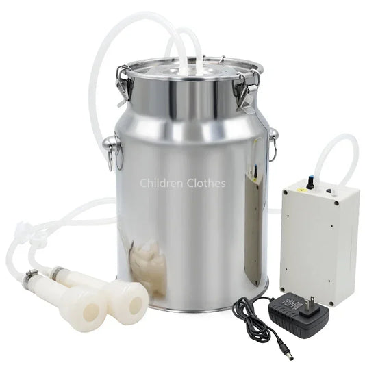 Elektrische Melkmachine – Melkmachine Koeien – Geiten Melkapparaat – Melkrobot – Melksysteem – RVS Melkbeker 10 Liter – Instelbare Zuigkracht