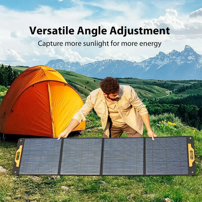 Zonnepaneel - Zonnepaneelset - Draagbaar - Opvouwbare - Waterdict - Outdoor Emergency Backup - voor Thuis - Tenten - Buiten - Kamperen - Waterdicte - 200W - 25.2V - 11.42A - 53.6 x 61.8 x 54 cm - Grijs & Oranje