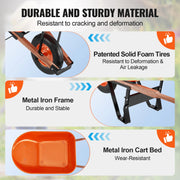 Kruiwagen - Kruiwagenwiel - Kipkar Kruiwagen - met handvat & 16” brede rupswielen - voor boerderij - 1 wiel 6