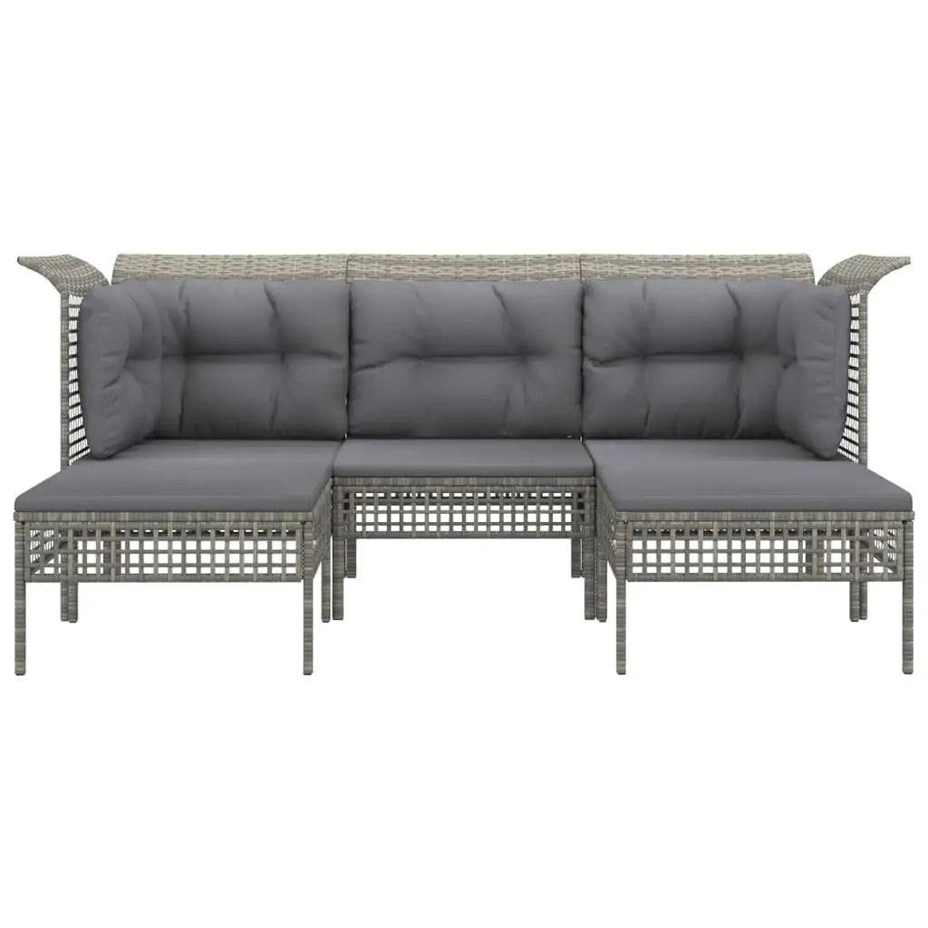 Loungeset Tuin – Tuinmeubelset – Loungehoek – Buitenbank – Gevlochten Resin – Gepoedercoat Staal – Comfortabele Kussens