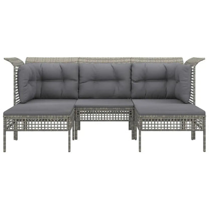 Loungeset Tuin – Tuinmeubelset – Loungehoek – Buitenbank – Gevlochten Resin – Gepoedercoat Staal – Comfortabele Kussens