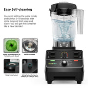 BioloMix 2200W Professional Smart Timer Pre-programmed Blender, 2L round jar, Mixer Juicer Food Processor Ice Smoothies Crusher