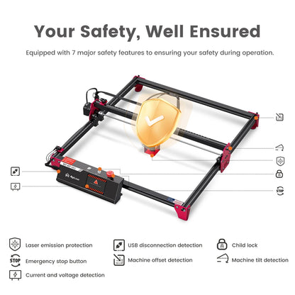 AlgoLaser Laser Engraver Cutter With Wifi Offline Control/3.5inch Touch Screen 10W Laser Engraving Cutting Machine CNC Machine - QUORE