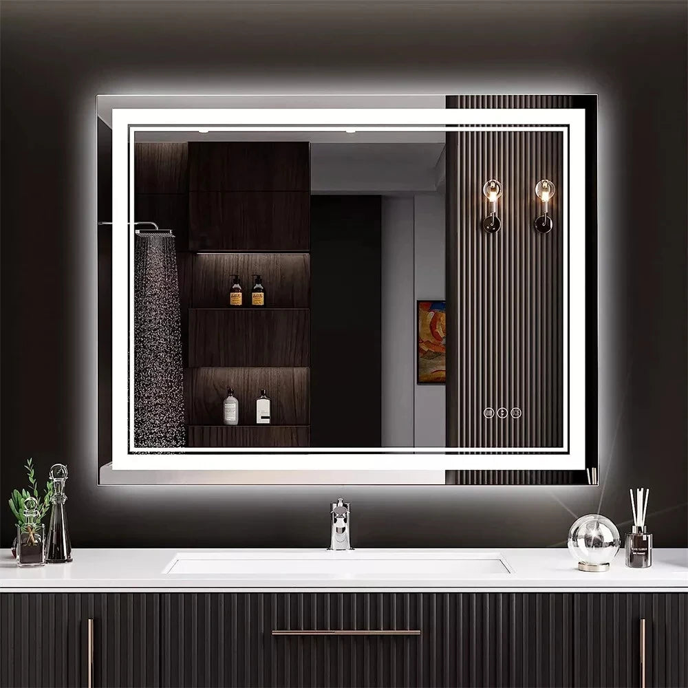 Badkamerspiegel – Led Spiegel – Anti-Fog Spiegel – Touch Spiegel – Waterbestendig Spiegel – 5 Mm Hd Glas – Instelbare Verlichting