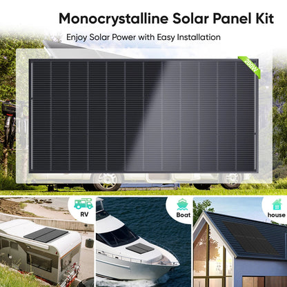 Zonnepaneel – Solar Panel – Zonnecellen – Monokristallijn Paneel – 12 Volt Systeem – 200W Hoog Rendement – 18 BB Cellen - QUORE