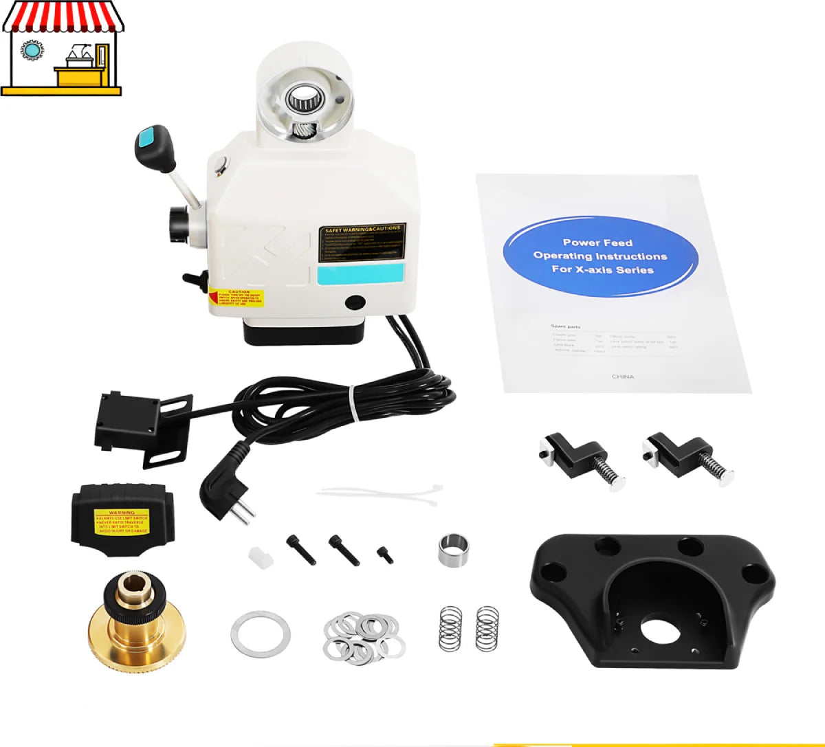 Freesmachine Aandrijving – Power Feed – Krachtvoer – Snelheidsregelaar – Motor 95W – Variabele Snelheid – Hoog Koppel - QUORE