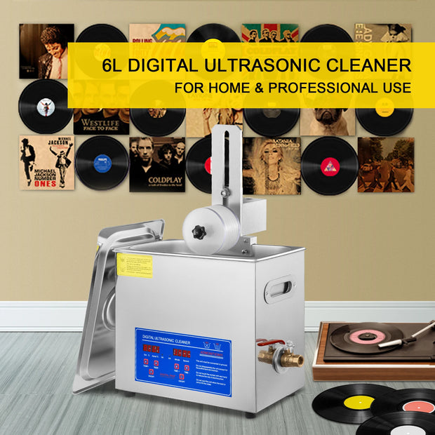 Ultrasone reiniger - Wasmachine - Ultra Sonic Cleaner - Ultrasone Reiniger Bril - 6L - 180W - 7-12 Inch 8 Records Ultrasone Vinyl Reinigingsmachine