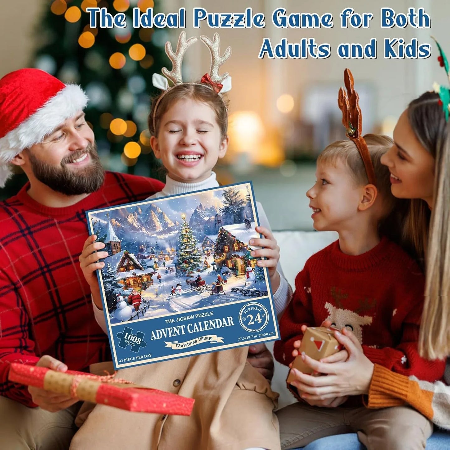Advent calendar - Advent calendar puzzle - 1008 pieces - Card blind box - Christmas countdown puzzle - Children's Christmas gift - Toys - Play set