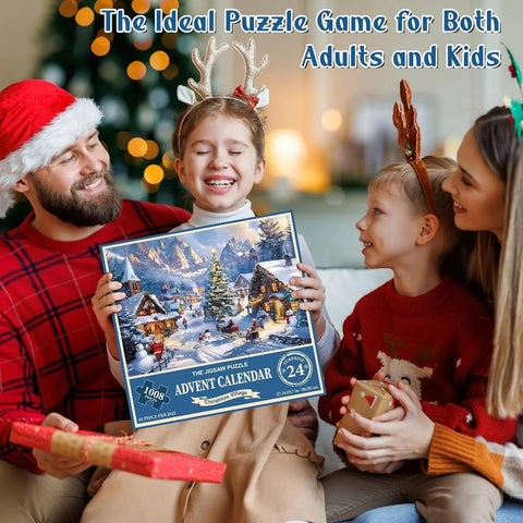 Adventskalender - Adventskalender puzzel - 1008 stukjes - Kaart blind doosje - Kerst aftelpuzzel - Kinder Kerstcadeau - Speelgoed - Speelset