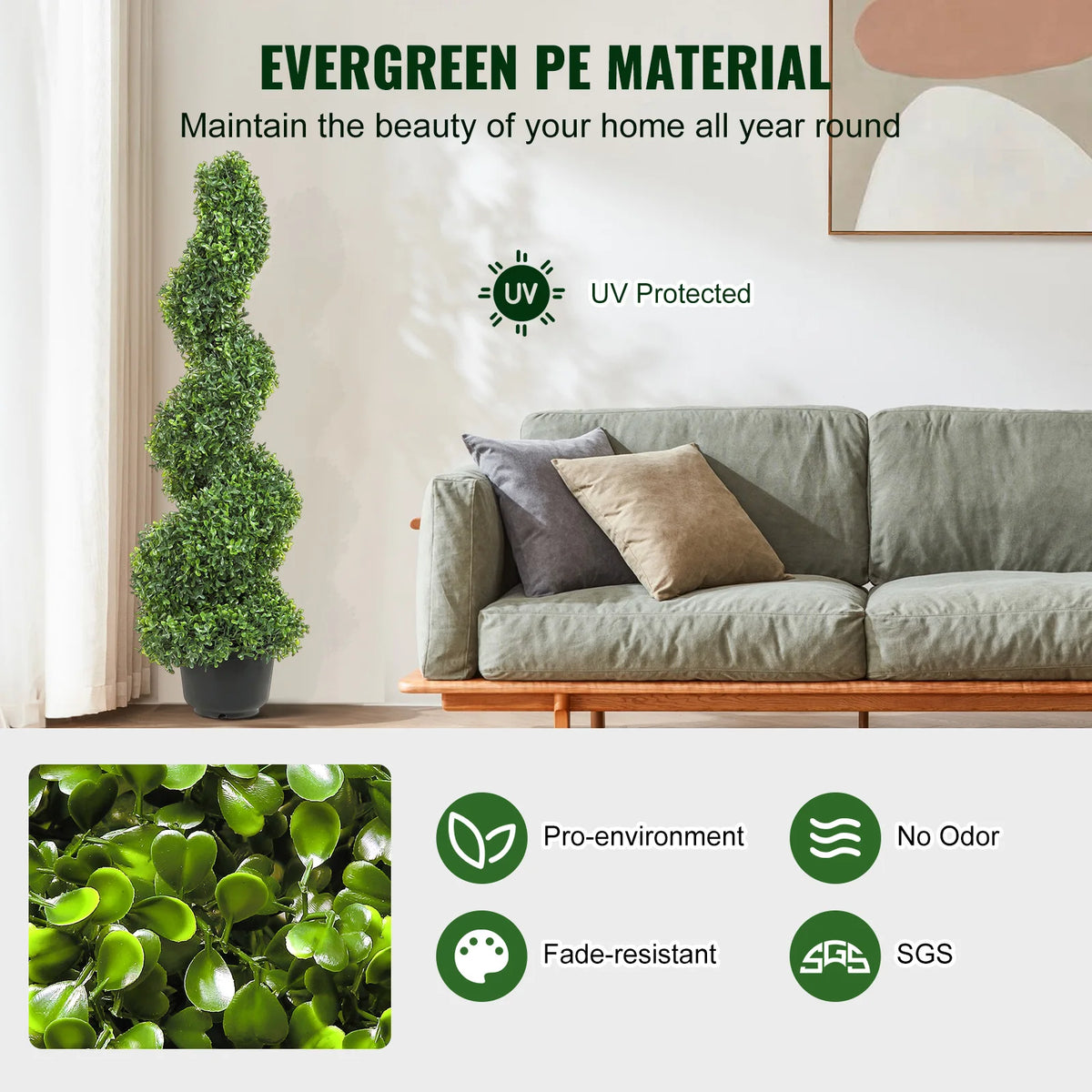 Topiary planten -1/ 2 pcs  kunstmatig planten - kunstmatig buxus - Engels buxus dubbele bal vormige - kunstmatig buxus hegpaneel - 48 inch - Groen