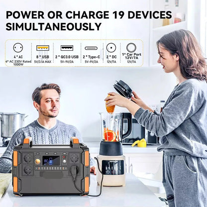 Powerstation – Draagbare Batterij – Mobiele Stroomvoorziening – Noodstroom – Outdoor Energie – 1048Wh LiFePO4 – 1000W Output