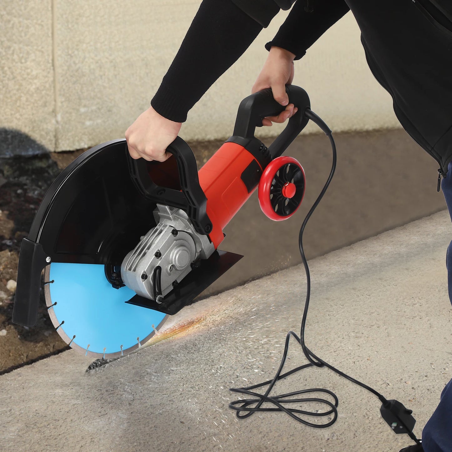 Elektrische Betonzagen – Betonzaag – Diamantzaag – Stofvrij Zagen – Nauwkeurig – 4000W Motor – 14 Inch Zaagblad
