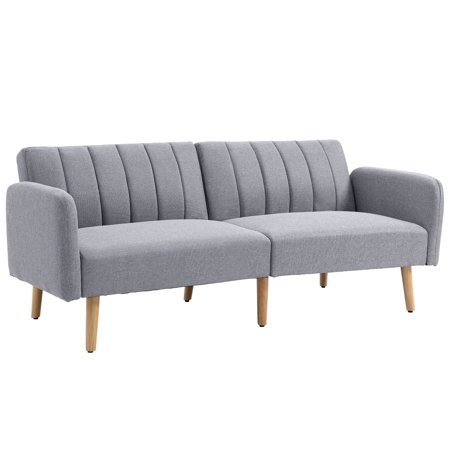 Slaapbank 2-Zits – Verstelbare Sofa Bed met Split-Back Functie – Comfortabele Logeerbed voor Woonkamer - Logeerkamer of Studentenkamer – 173x75x73 cm – Moderne Stijl - Grijze