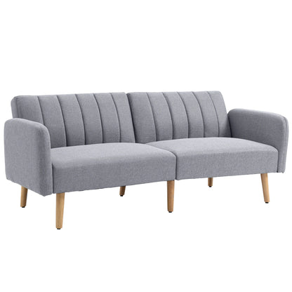 Slaapbank 2-Zits – Verstelbare Sofa Bed met Split-Back Functie – Comfortabele Logeerbed voor Woonkamer - Logeerkamer of Studentenkamer – 173x75x73 cm – Moderne Stijl - Grijze