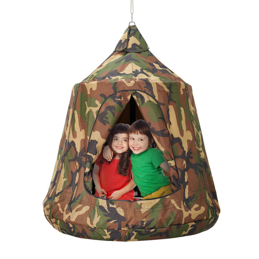 Hammock - Double Hammock - Hanging Chair - Hamac - Hammock Chair - Hanging Tree Tent - Hammock with a Capacity of 330 lbs - Outdoor Hanging Tent - Swing with LED Light String - String Camouflage