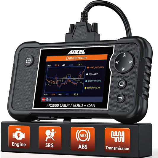 OBD Scanner - OBD2 - Auto Scanner - Auto uitlezen - Diagnose Apparatuur voor Auto's - Car OBD2 Diagnose Tool - 4-System Code Reader - Engine, ABS, SRS & Versnellingsbak - Volledige OBD2 Scanner - Automatische Software Update