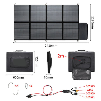 Zonnepaneel - Opvouwbaar Zonnepaneel - Sun Power - Zonnecellen Oplaadbatterij - 120W - Draagbare Zonneoplader - Waterdicht - voor Camping, RV, Tuin en Dak