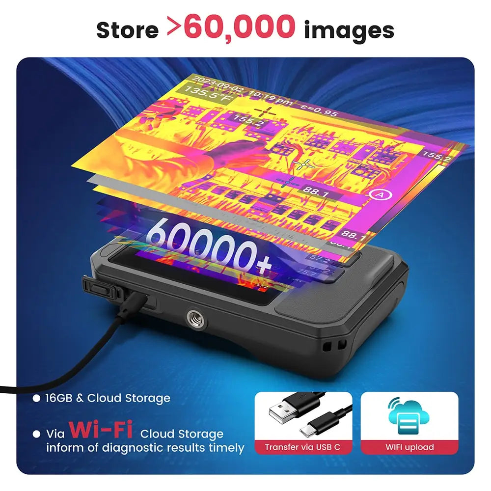 Warmtescanner – Thermische Camera – Infraroodcamera – Warmtebeeldcamera – Temperatuurmeter – 256x192 Resolutie – IP54 Waterdicht