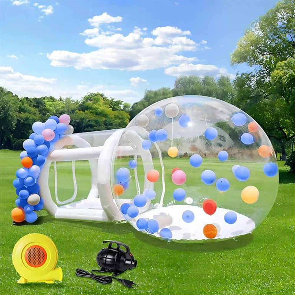 Opblaasbare Bubbeltent – Transparante Tent – Partytent – Kampeertent – Evenemententent – 2,5 Meter Diameter – Stevig 0,52 Mm PVC