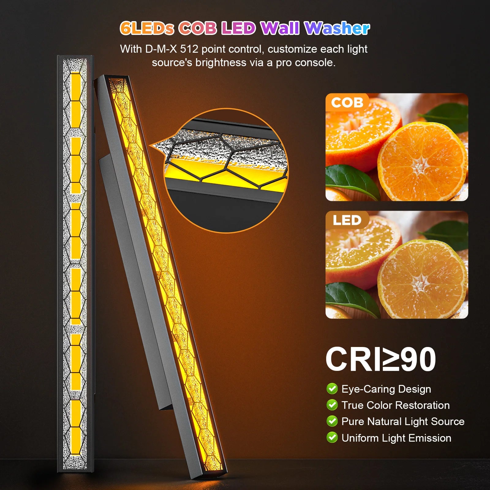 LED Lichtbalk Set – LED Lichtbalken – Podiumverlichting – DJ Lichtbalk – Sfeerverlichting – 420W Vermogen – Aluminium Behuizing – DMX512 Controle – RGB en COB LEDs – EU Stekker - QUORE
