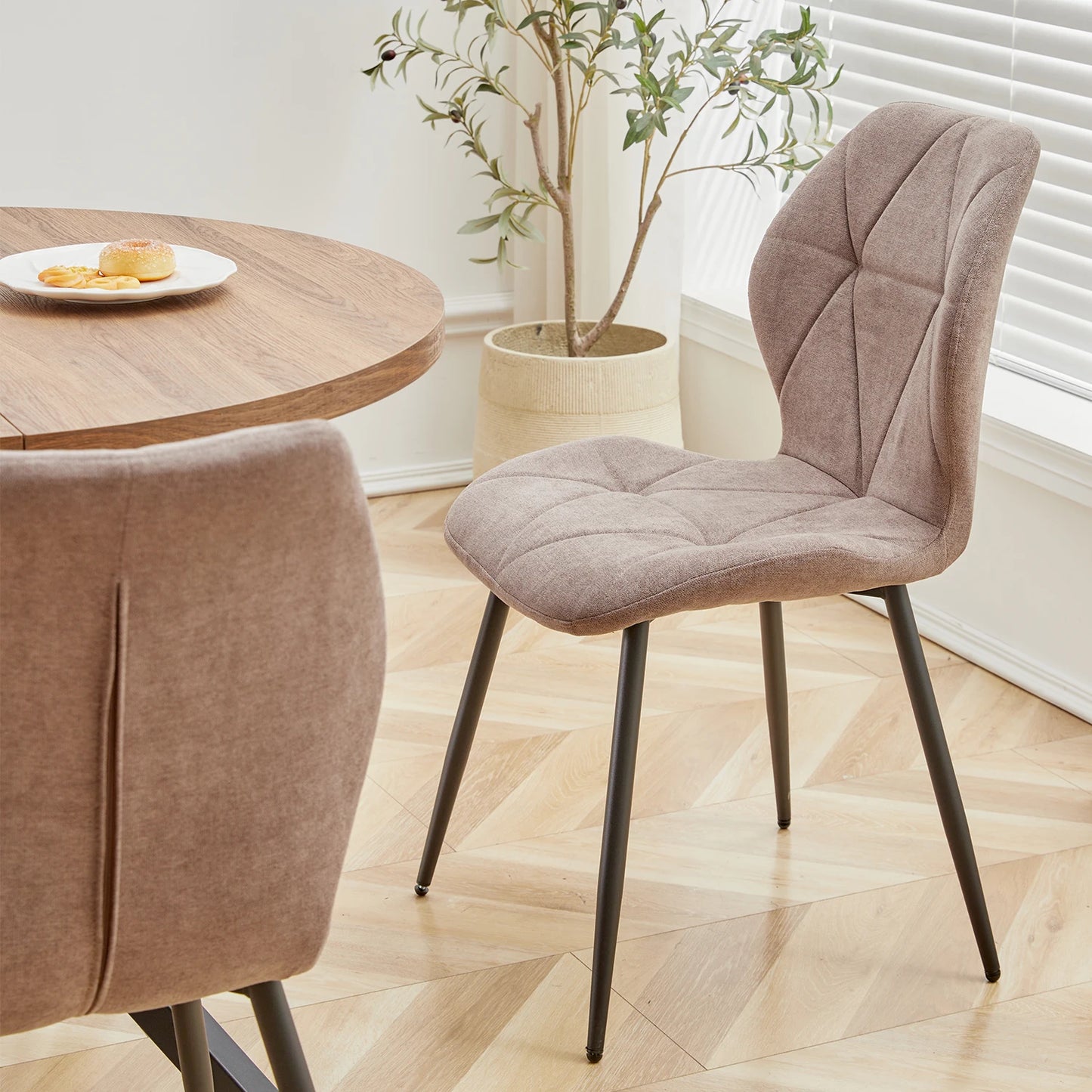 Salontafels - Tafel - Eettafel - Keukentafel - 76,5 cm x 54 cm - 100 diameter - Lichtbruin