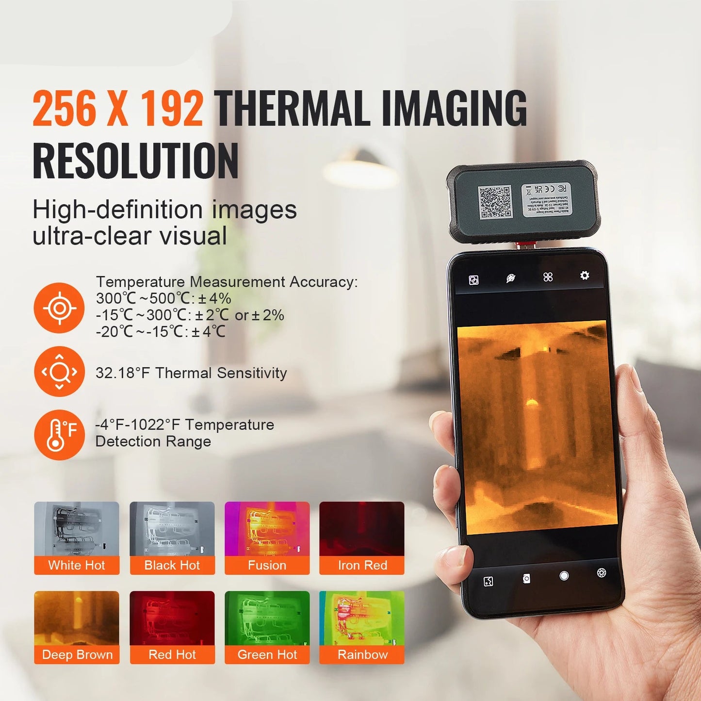 Warmtebeeldcamera - Warmtecamera - Infrarood Camera - Thermische Beeldcamera - 256x192 IR Resolutie - 25Hz Beeldverversing - Thermische Imager - Voor Android Tablets - Inspectiecamera - Lekdetectie en Onderhoud
