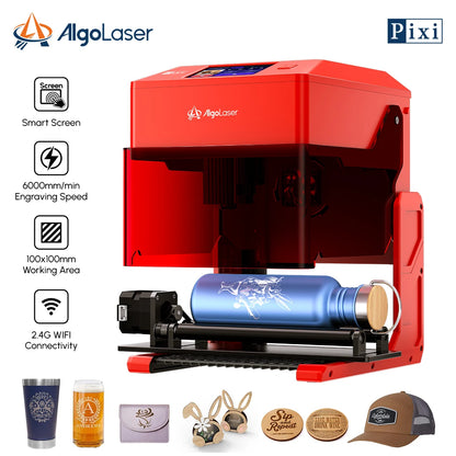 AlgoLaser PIXI Laser Engraver Portable 3/5/10W Power Covered 3.5"Touch Screen Business Engraving Machine Customized Artwork Tool