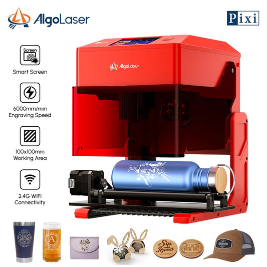 AlgoLaser PIXI Laser Engraver Portable 3/5/10W Power Covered 3.5"Touch Screen Business Engraving Machine Customized Artwork Tool