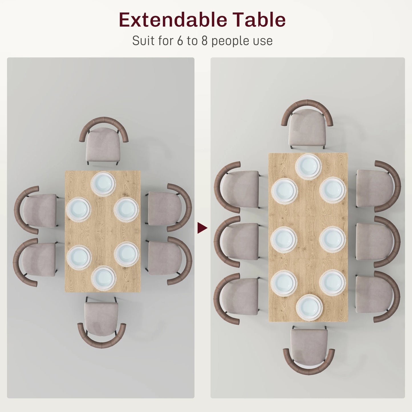 Uitklapbare Eettafel – Uitschuifbare Tafel – Verlengbare Eettafel – Inklapbare Tafel – Multifunctionele Keukentafel – 120 x 75 x 77 cm – MDF Met Melamine Coating - Naturel Houtlook