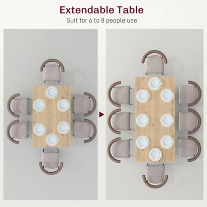 Uitklapbare Eettafel – Uitschuifbare Tafel – Verlengbare Eettafel – Inklapbare Tafel – Multifunctionele Keukentafel – 120 x 75 x 77 cm – MDF Met Melamine Coating - Naturel Houtlook