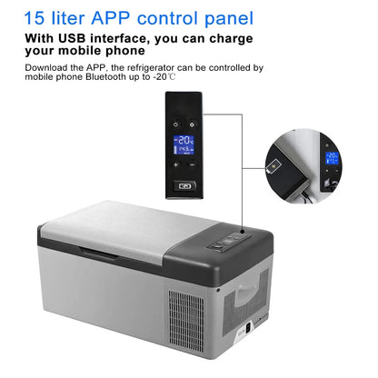 Mini-Koelkast – Compacte Koelkast – Autokoelkast – Camper Koelkast – Lichtgewicht – Laag Energieverbruik - 12V 24V 220V - 20L