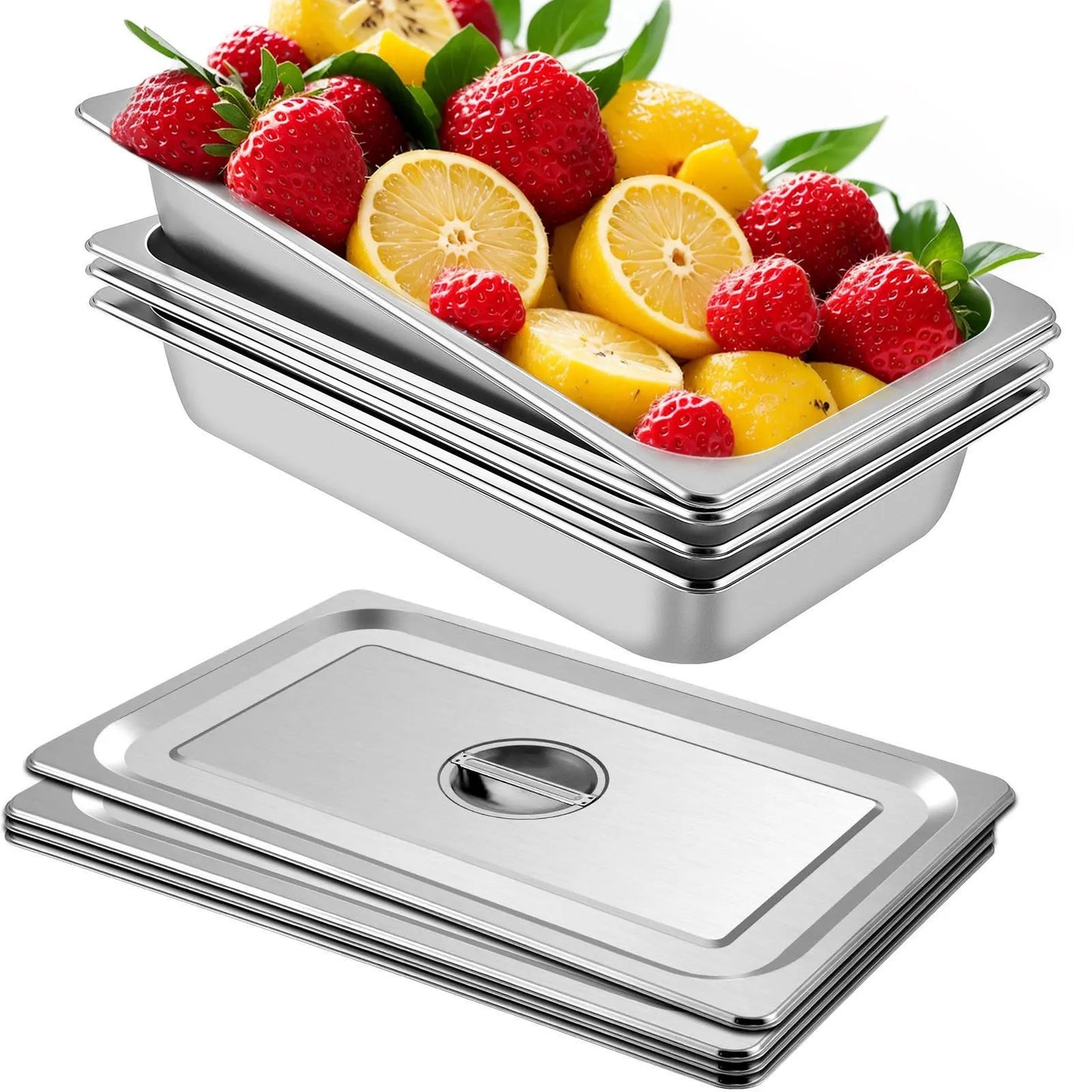 Kookgerei - Geschikt voor inductie - Roestvrij Staal - Kookgerei Kookpot - Eetbord - 13L - Voedselcontainer - Ovenschaal - Zilver