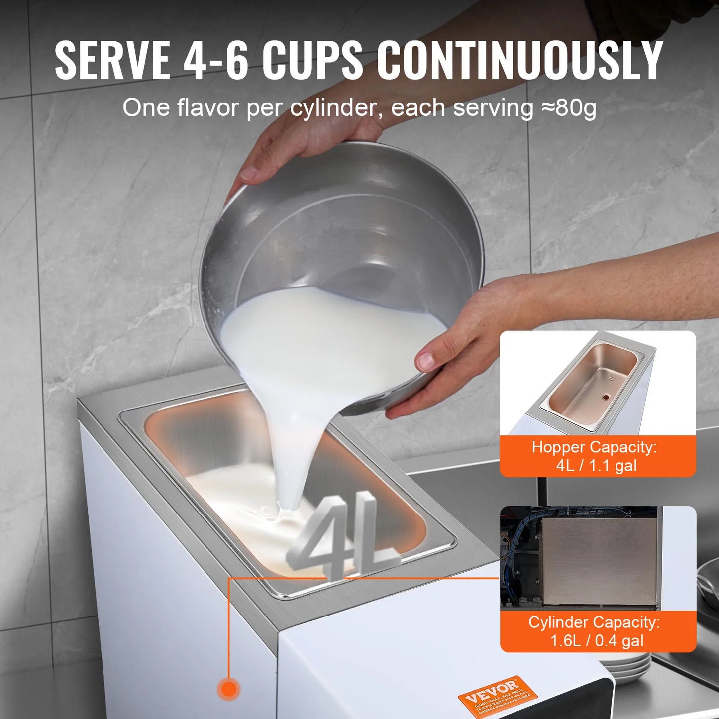 IJsmachine – Sorbetmaker – Frozen Yogurt Maker – IJsbereider – IJsapparaat – 1,6 Liter Inhoud – Roestvrij Staal