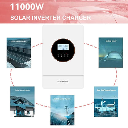 Zonne-energie Omvormer – Zonne-omvormer – Inverter – Zonne-acculader – Batterijoplader – 6200 Watt Vermogen – MPPT Laadregelaar