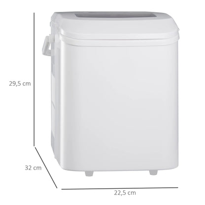 Ijsblokjesmachine - Elektrische Ijsblokjesmachine - Ijsmaker - Ijsmachine - 9 Kubussen elke 6-12min - Zelfreinigend - 1.2L - 220-240V/50Hz - 43Db - R600a - 22.5 x 32 x 29.5 cm - Wit