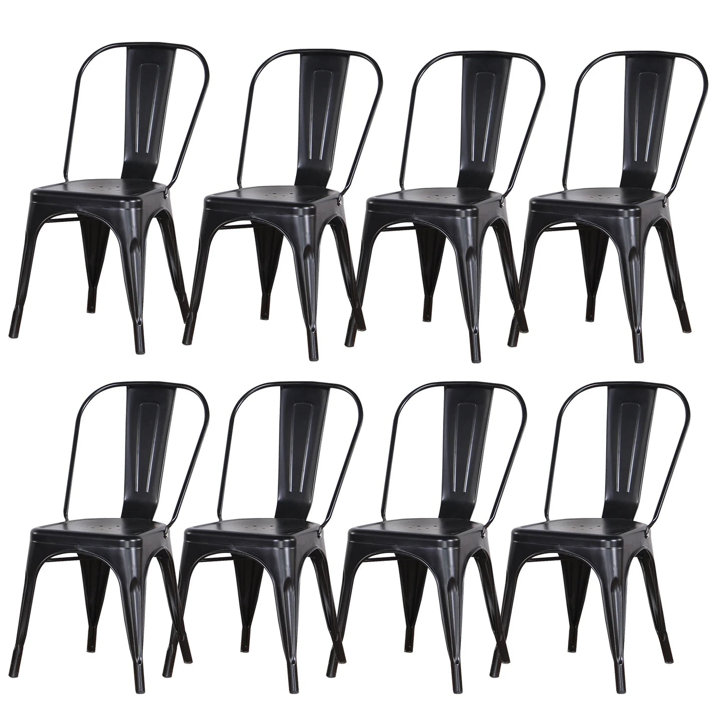 EGOONM Set of 4/8 Modern Metal Dining Chairs Industrial Style Chairs Stackable Used for Restaurant Terrace Outdoor Dining Chair